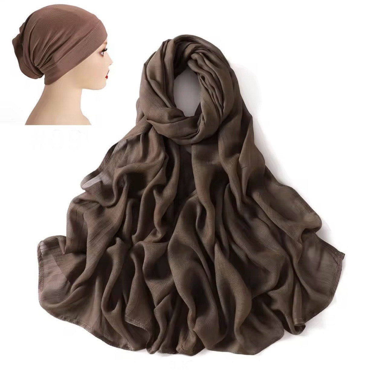 Modal Hijab-Bamboo Modal Matching with Modal Jersy Undercap