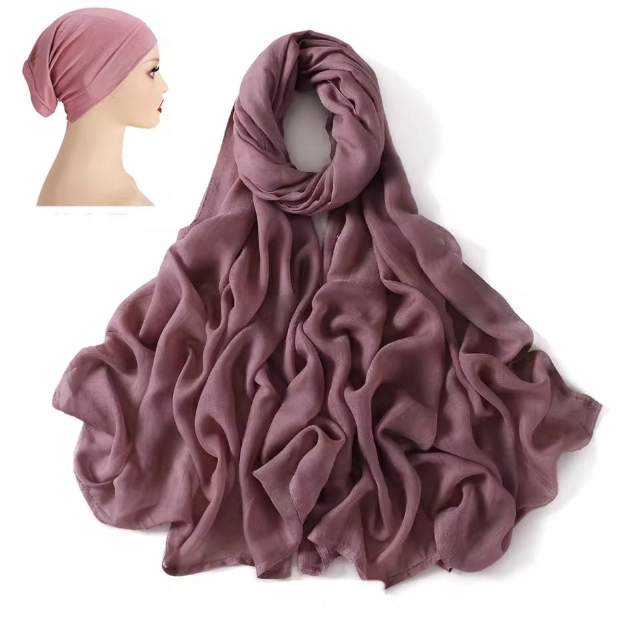 Modal Hijab-Bamboo Modal Matching with Modal Jersy Undercap