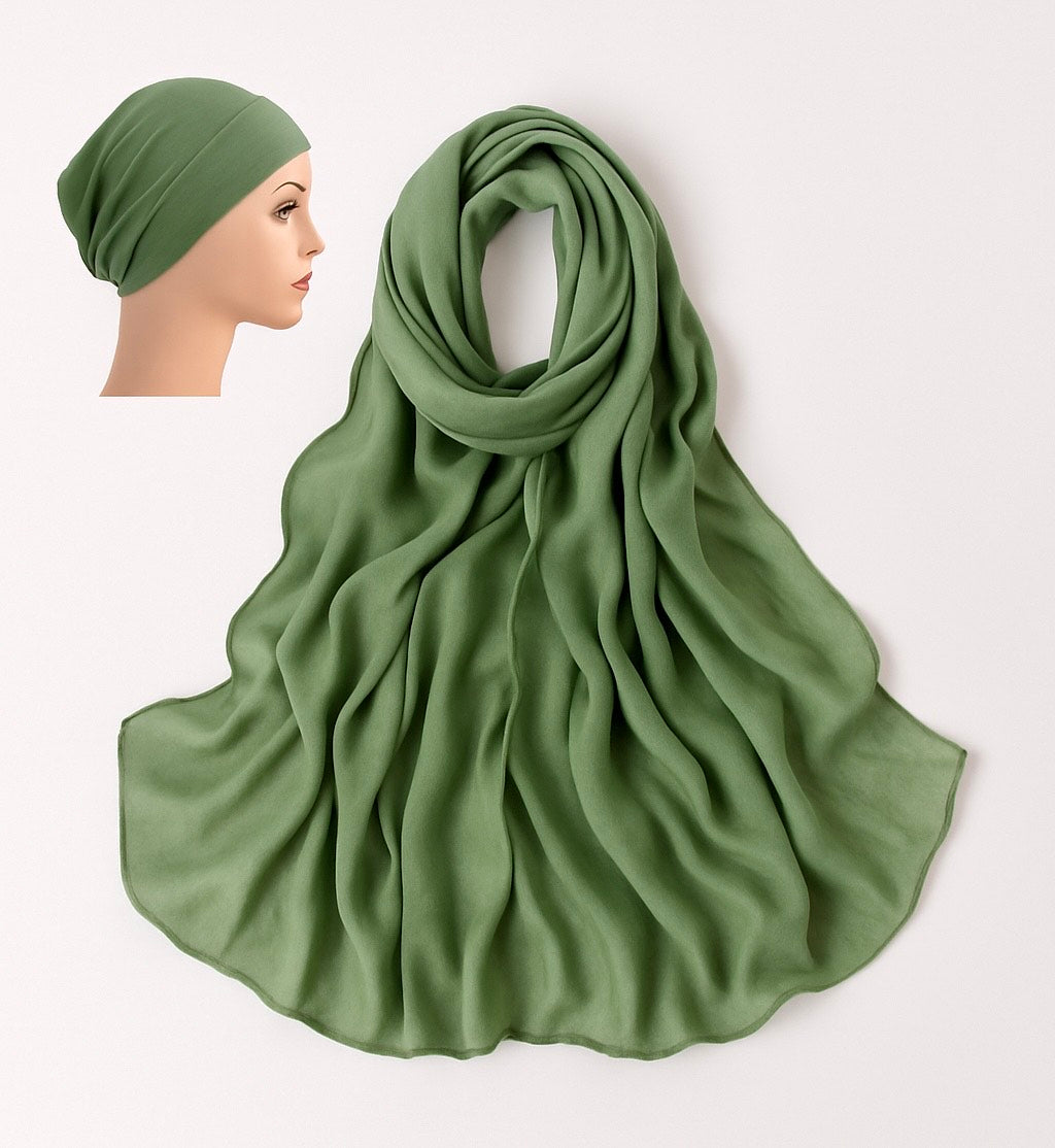Modal Hijab-Bamboo Modal Matching with Modal Jersy Undercap