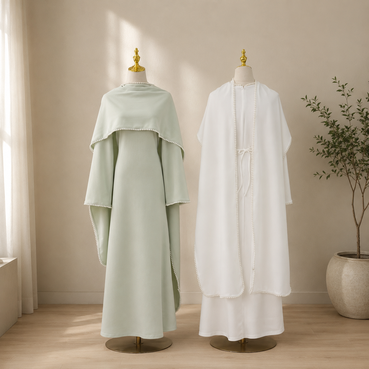 Pearl Evening Dress with Pearl Shawl