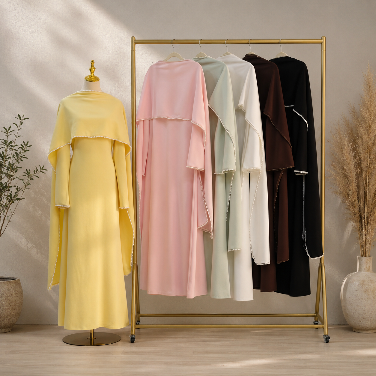 Pearl Evening Dress with Pearl Shawl