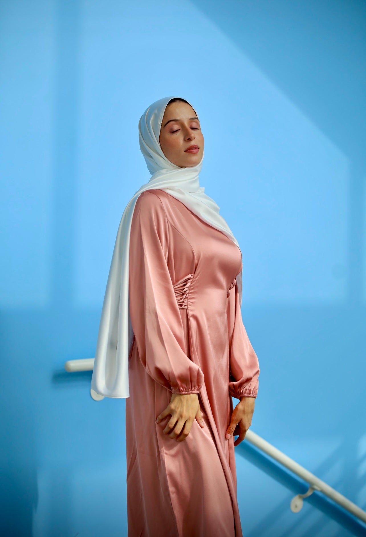 Adjustable Waist String Abaya Dress